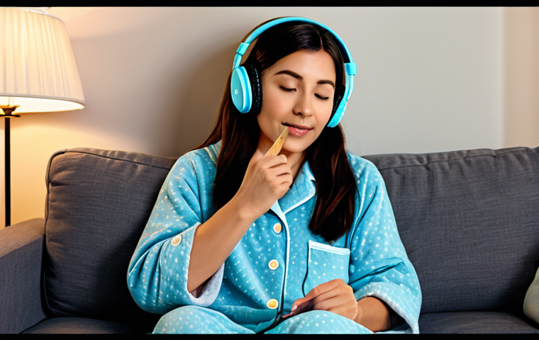 ASMR과 감정 조절의 연관성 - Calming ASMR Experience**

"A woman in a cozy living room, wearing comfortable pajamas, fully clothe...