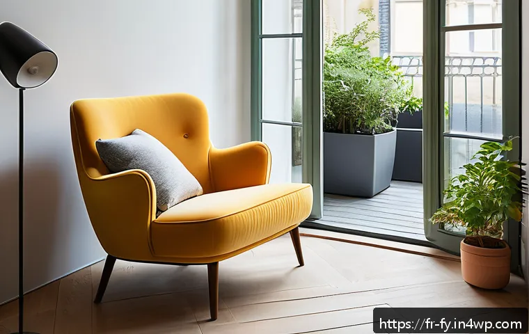 ASMR과 심리적 안전감의 관계 - A serene, cozy corner designed for ASMR relaxation in a modern French apartment: a plush armchair wi...